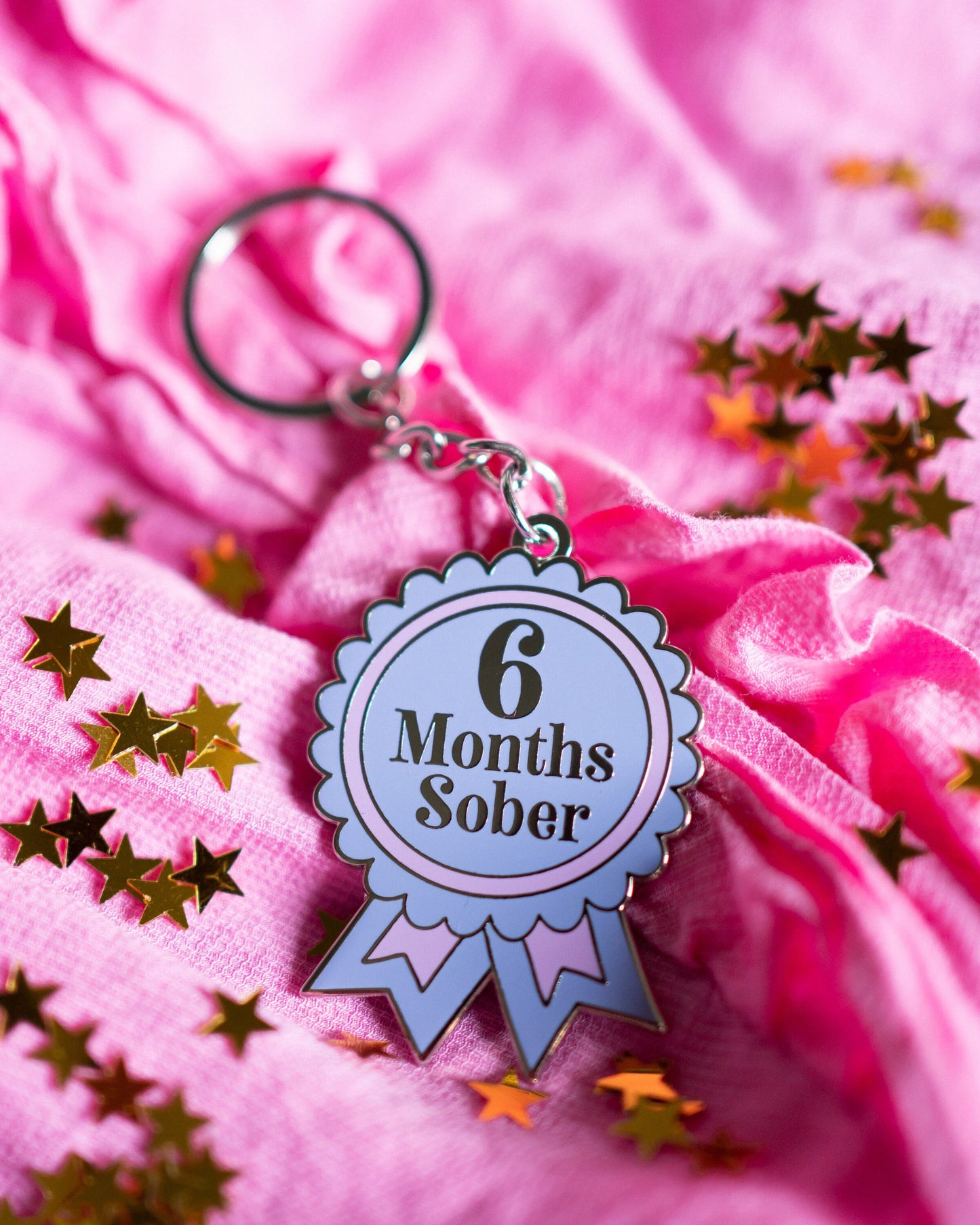 6 Months Sober Keyring