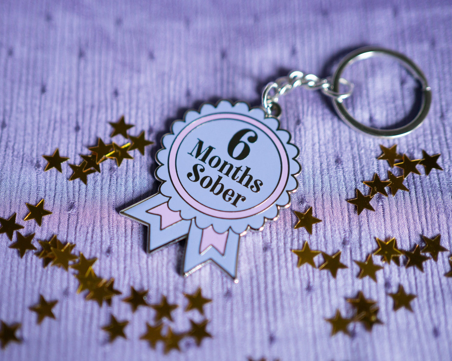 6 Months Sober Keyring