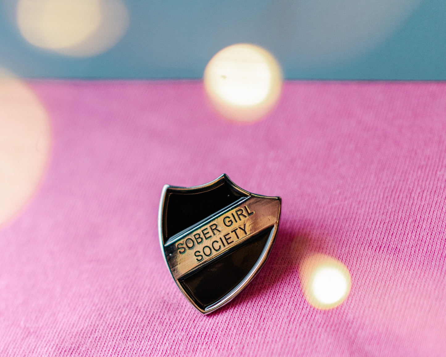 Black Enamel Pin Shield Badge