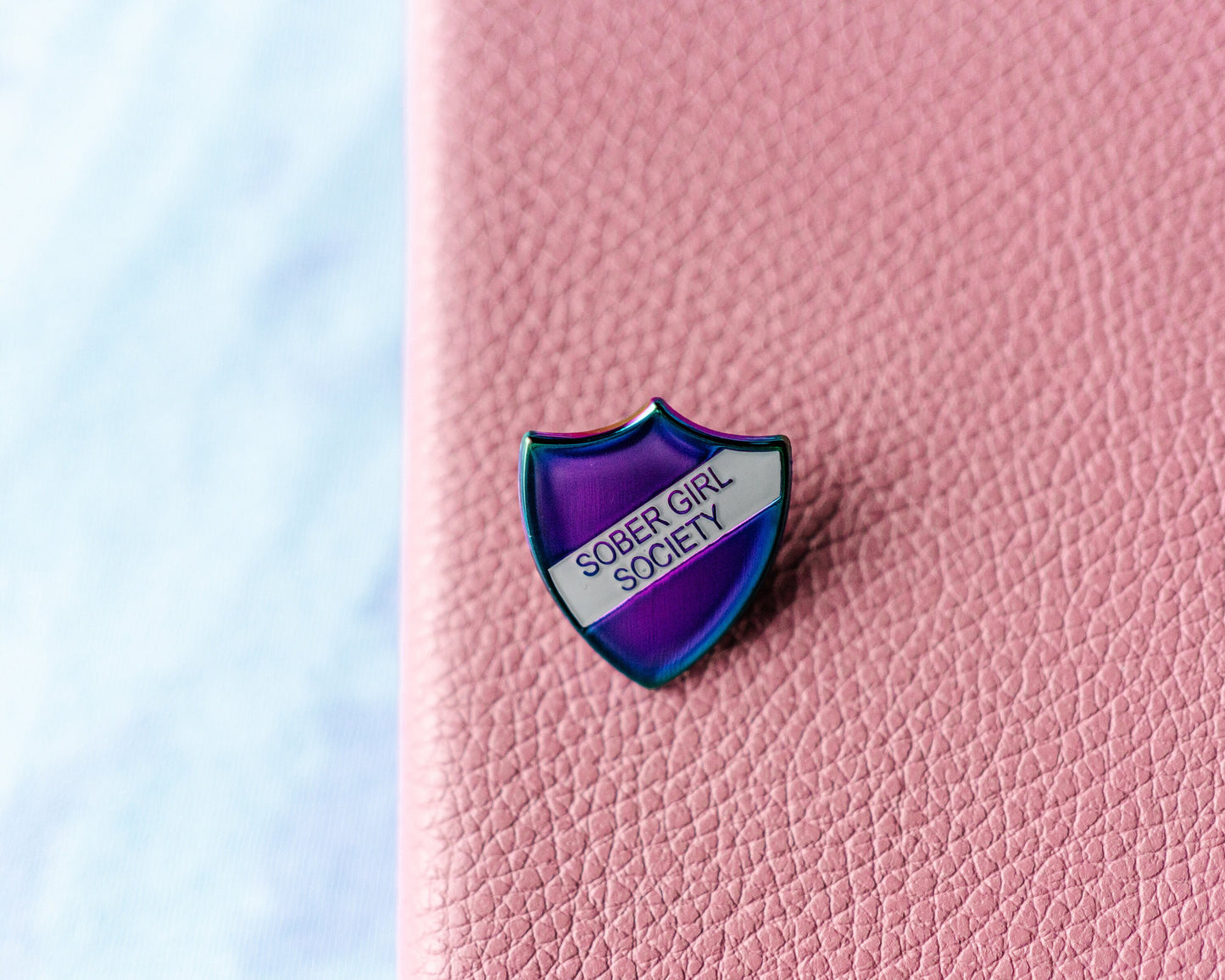 Purple Enamel Pin Shield Badge