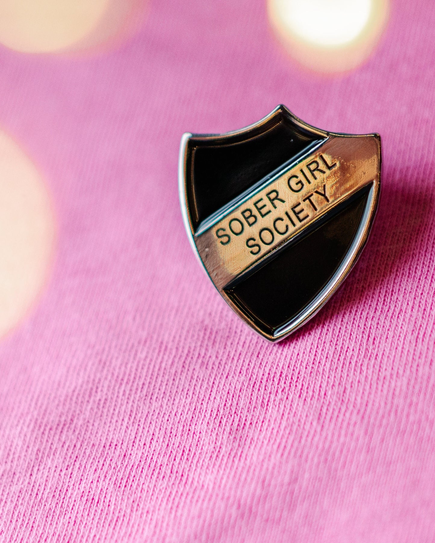 Black Enamel Pin Shield Badge