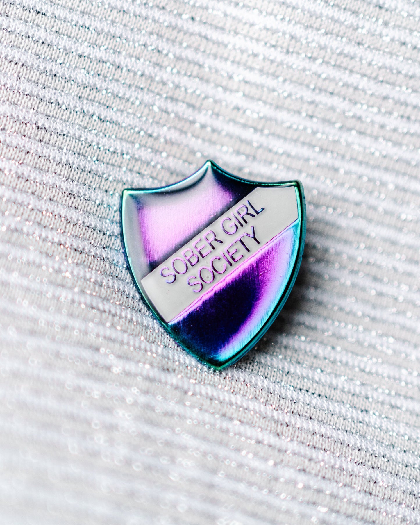 Purple Enamel Pin Shield Badge
