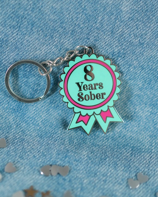 8 Year Sober Keyring
