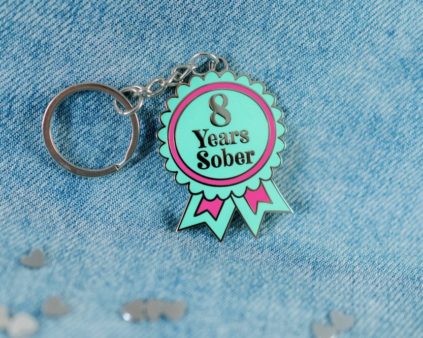 8 Year Sober Keyring