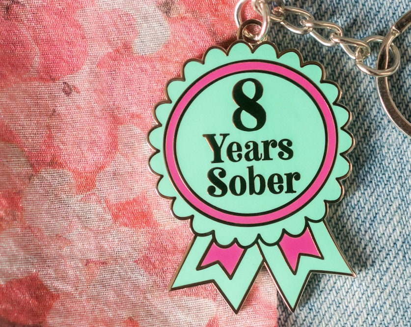 8 Year Sober Keyring