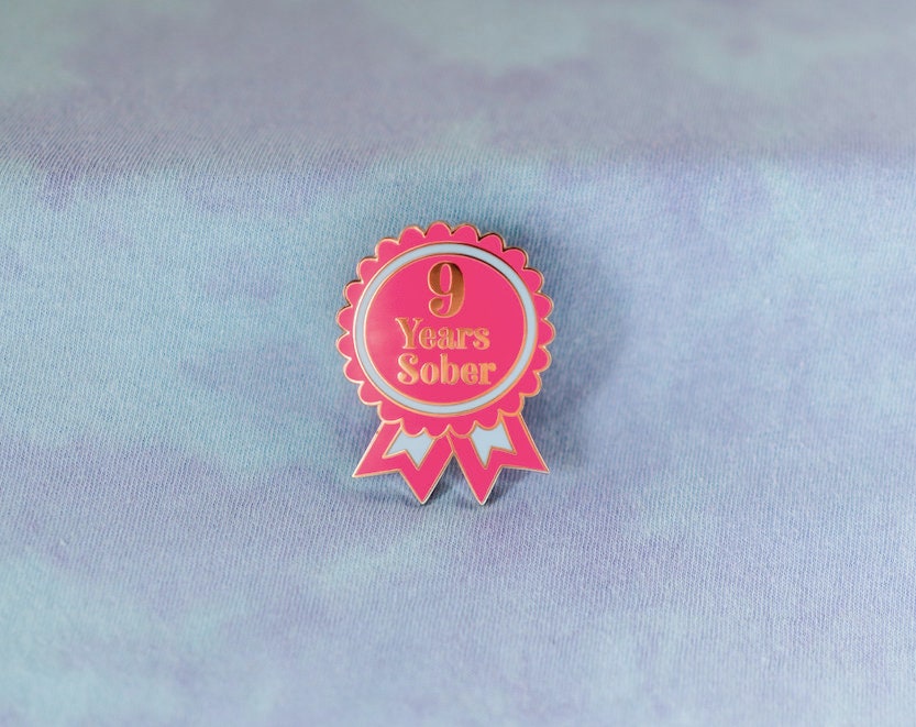 9 Years Sober Pin