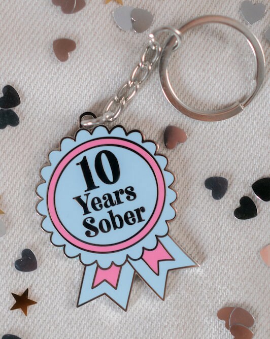 10 Year Sober Keyring