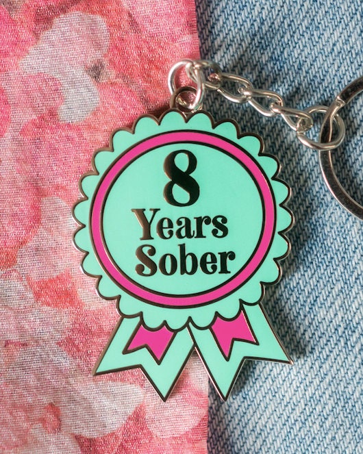 8 Year Sober Keyring