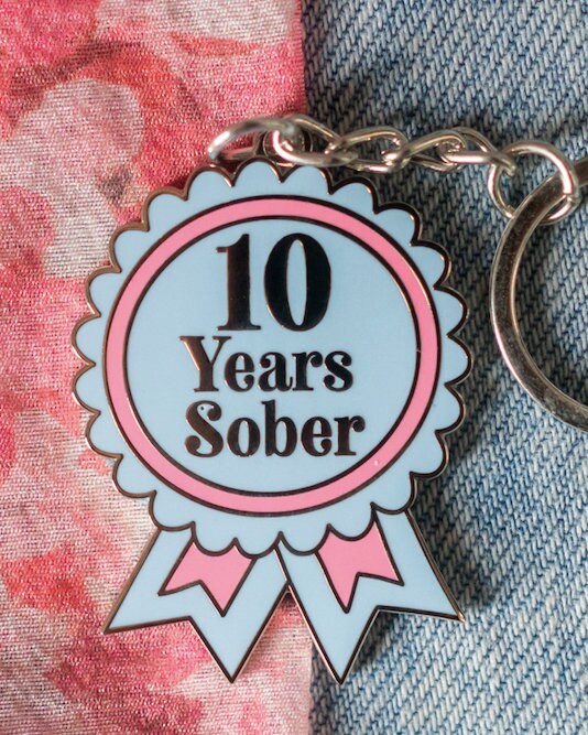 10 Year Sober Keyring