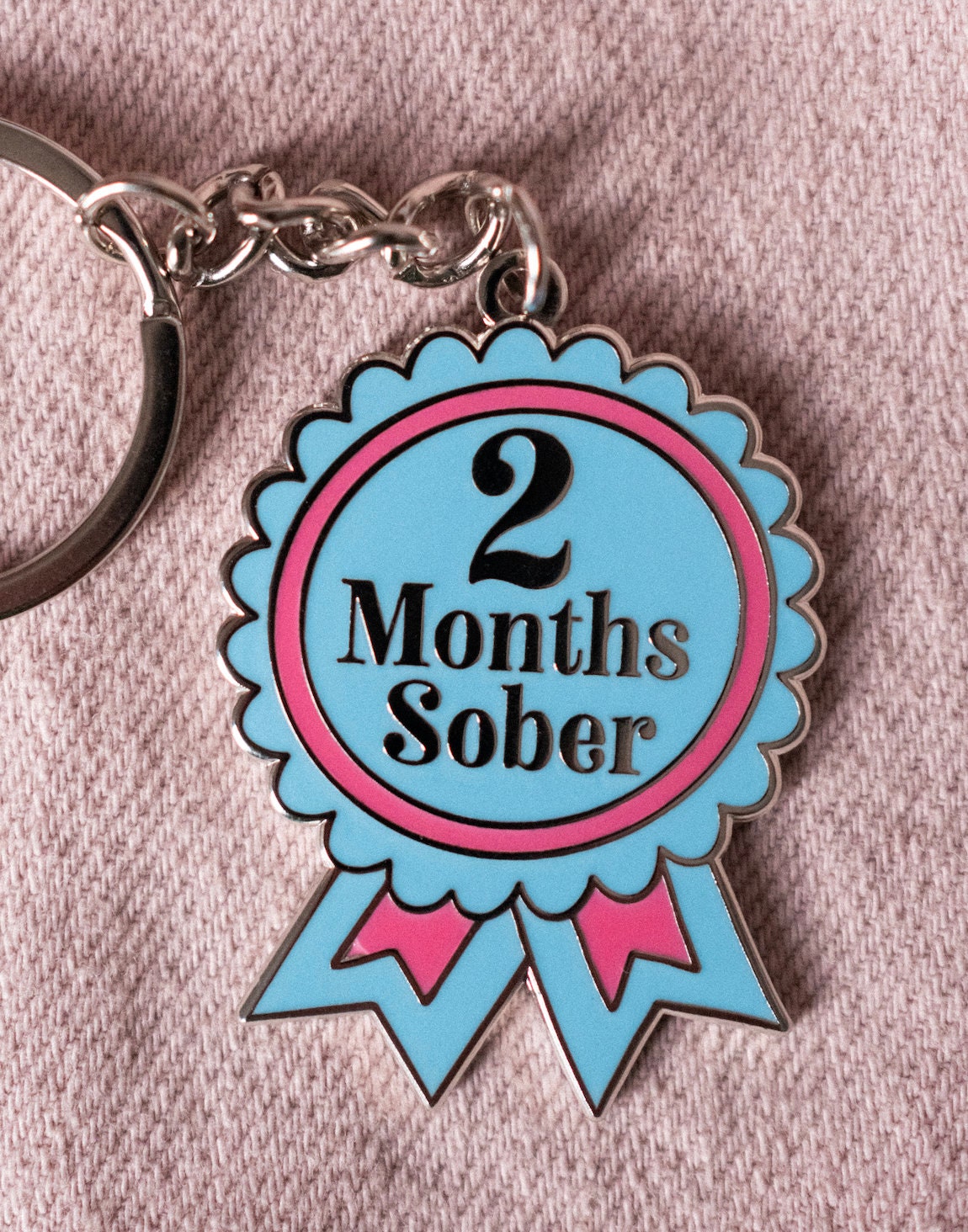 2 Months Sober Keyring