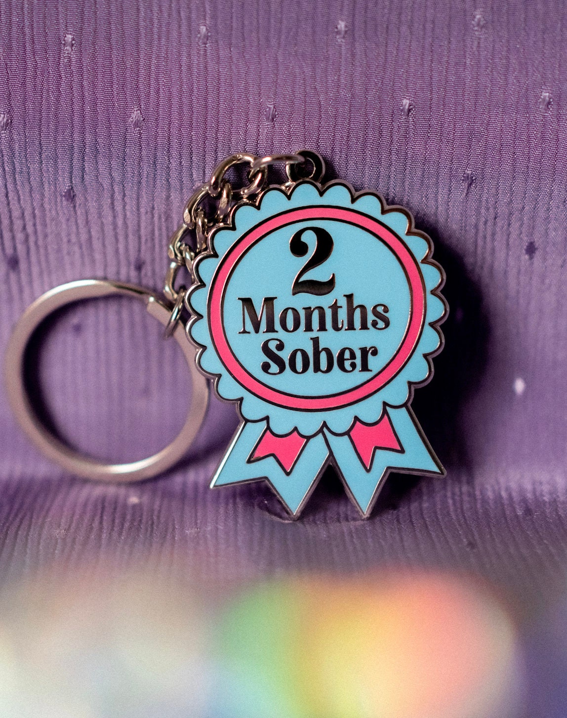 2 Months Sober Keyring