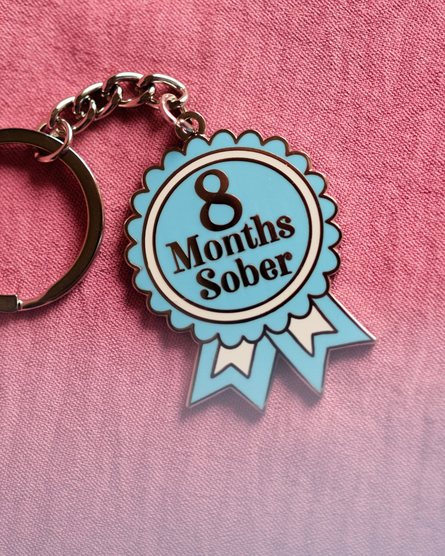 8 Month Sober Keyring