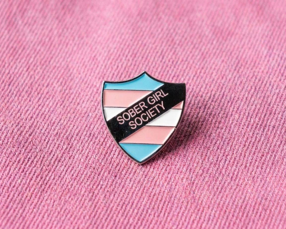 Sober Girl Society Shield Pin Shield Badge