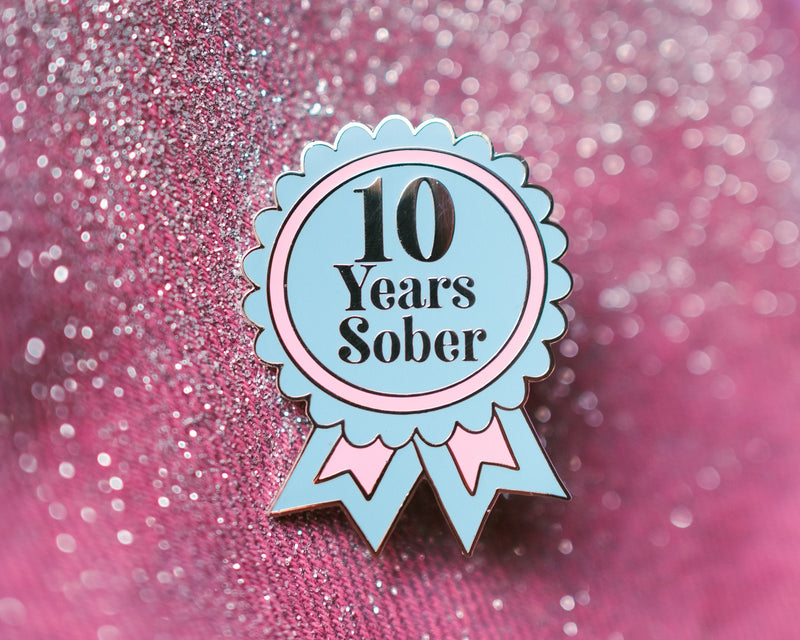 10 Years Sober Pin