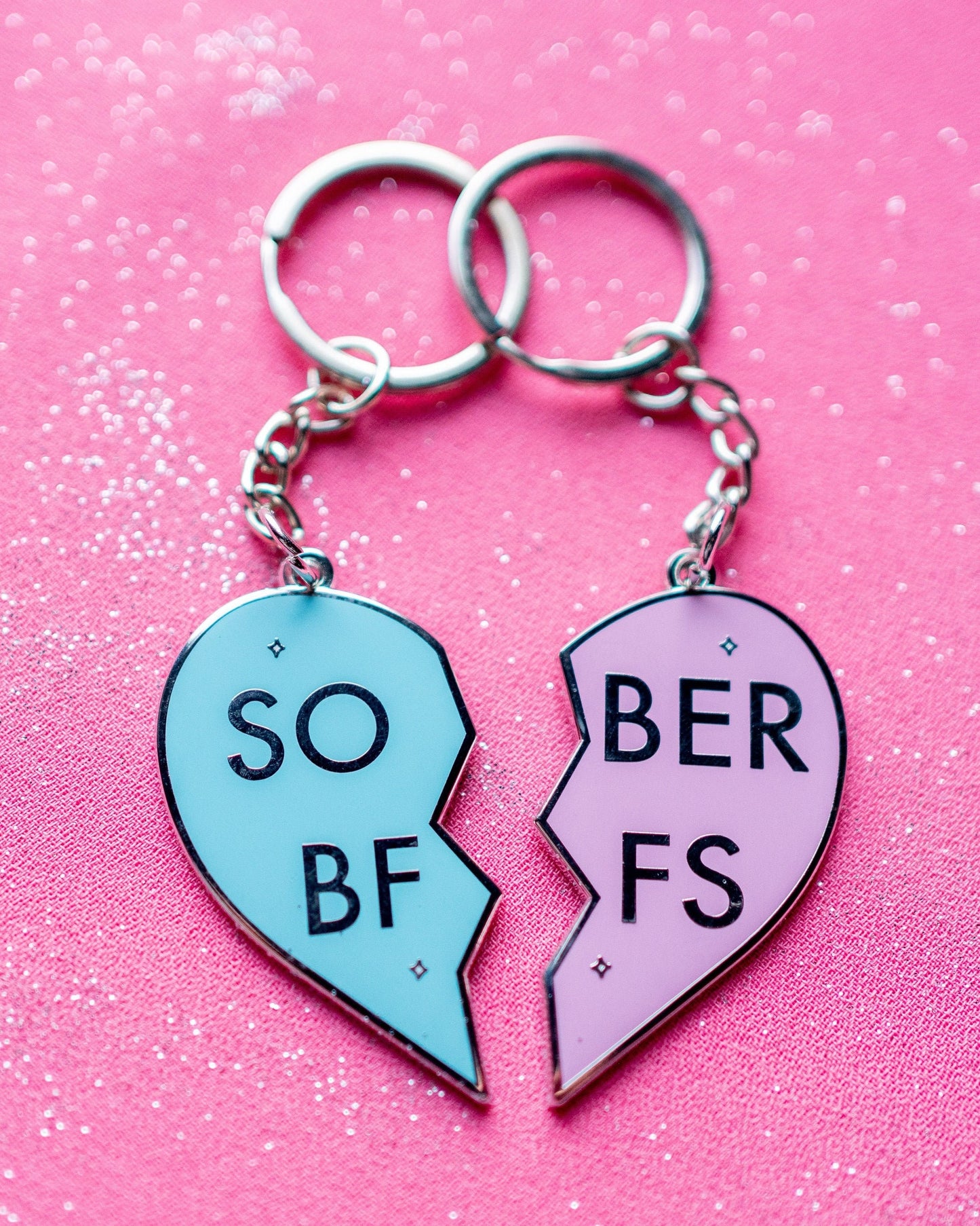 Sober BFF 2-part Keyring