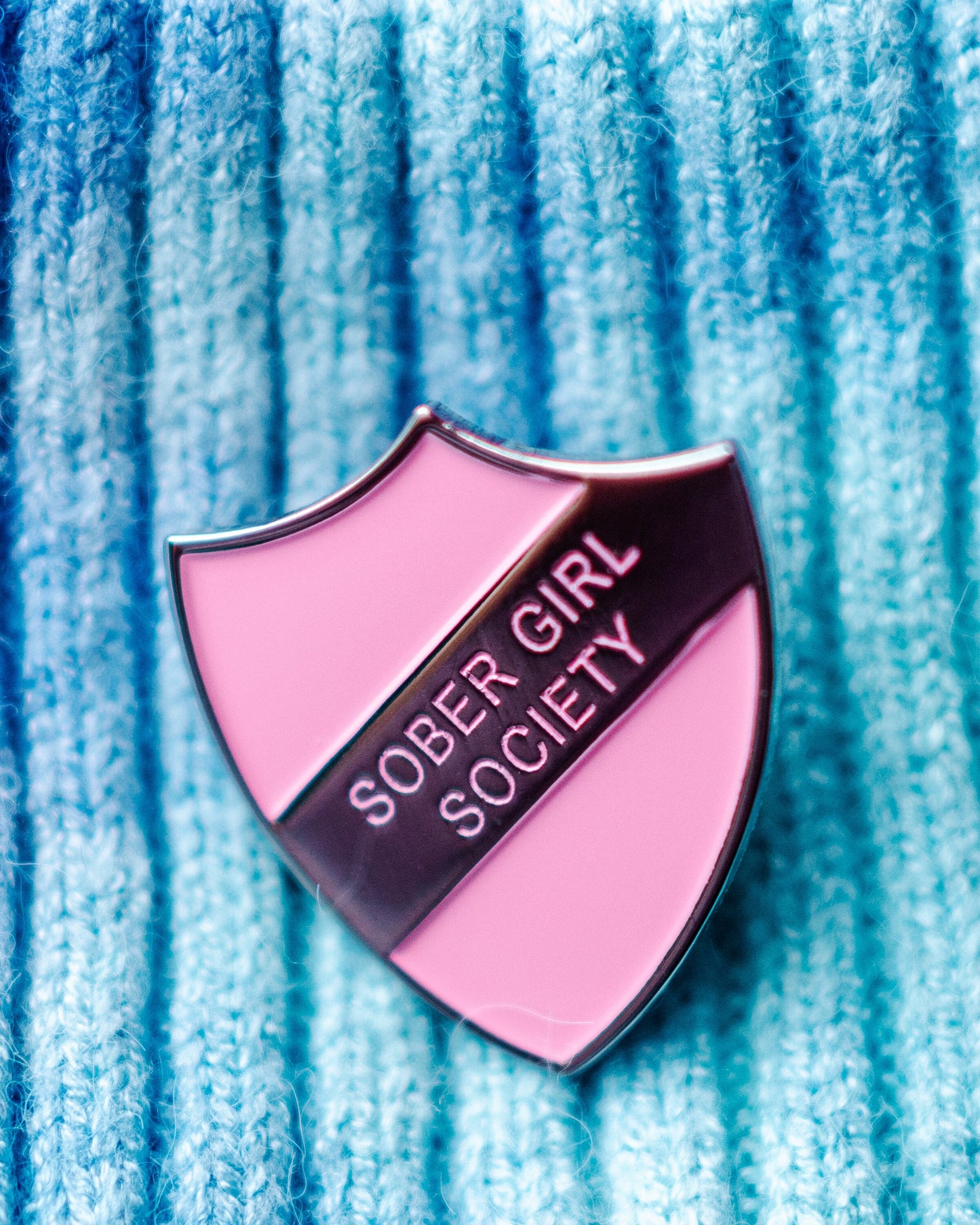 Pink Enamel Pin Shield Badge