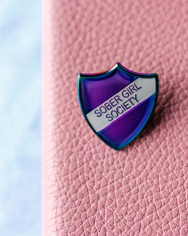 Purple Enamel Pin Shield Badge