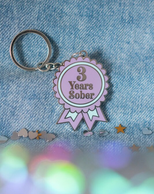 3 Year Sober Keyring