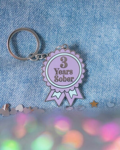 3 Year Sober Keyring