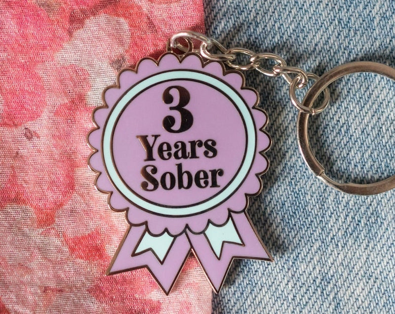 3 Year Sober Keyring