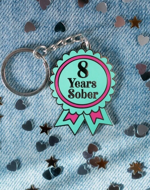 8 Year Sober Keyring