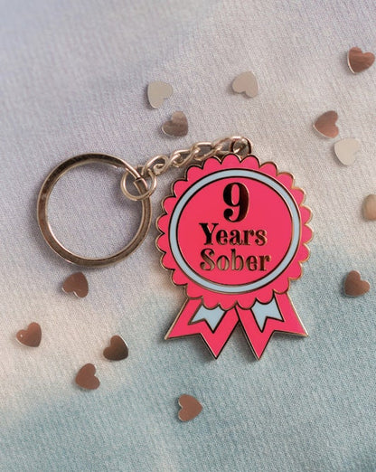 9 Year Sober Keyring