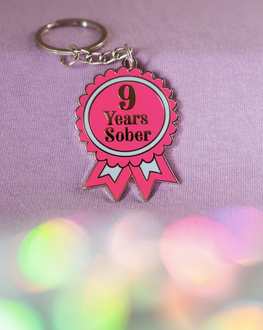 9 Year Sober Keyring