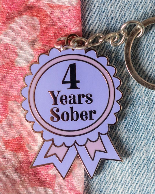 4 Year Sober Keyring