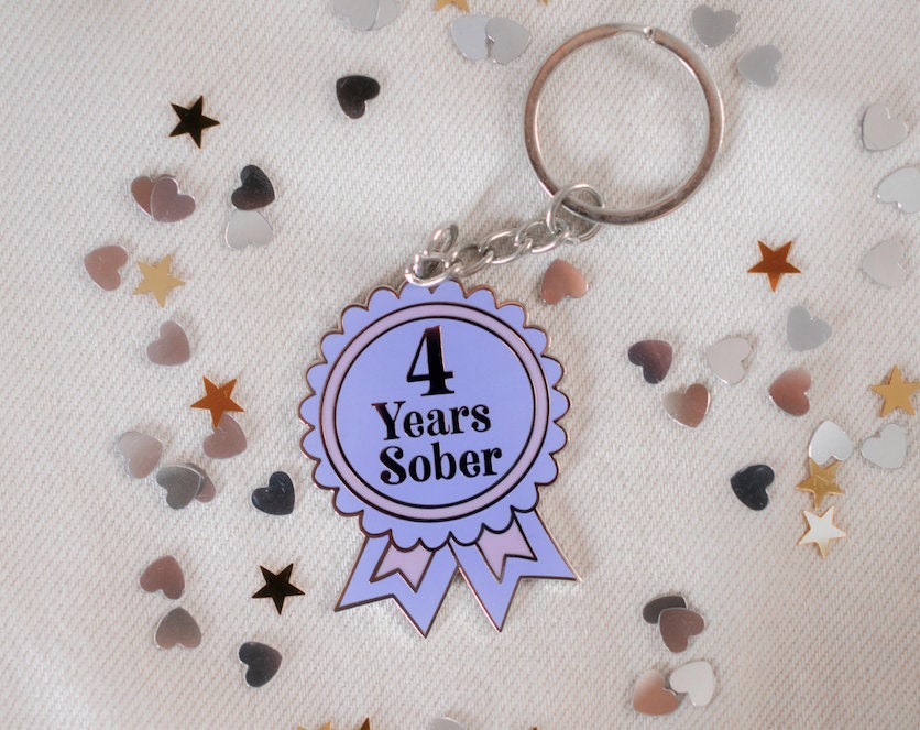 4 Year Sober Keyring