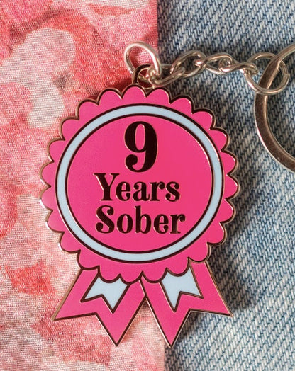 9 Year Sober Keyring