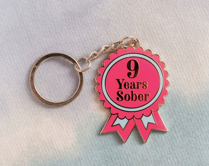 9 Year Sober Keyring