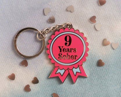 9 Year Sober Keyring