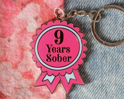 9 Year Sober Keyring