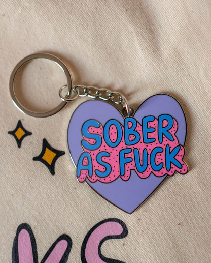 Sober As F**k Keyring