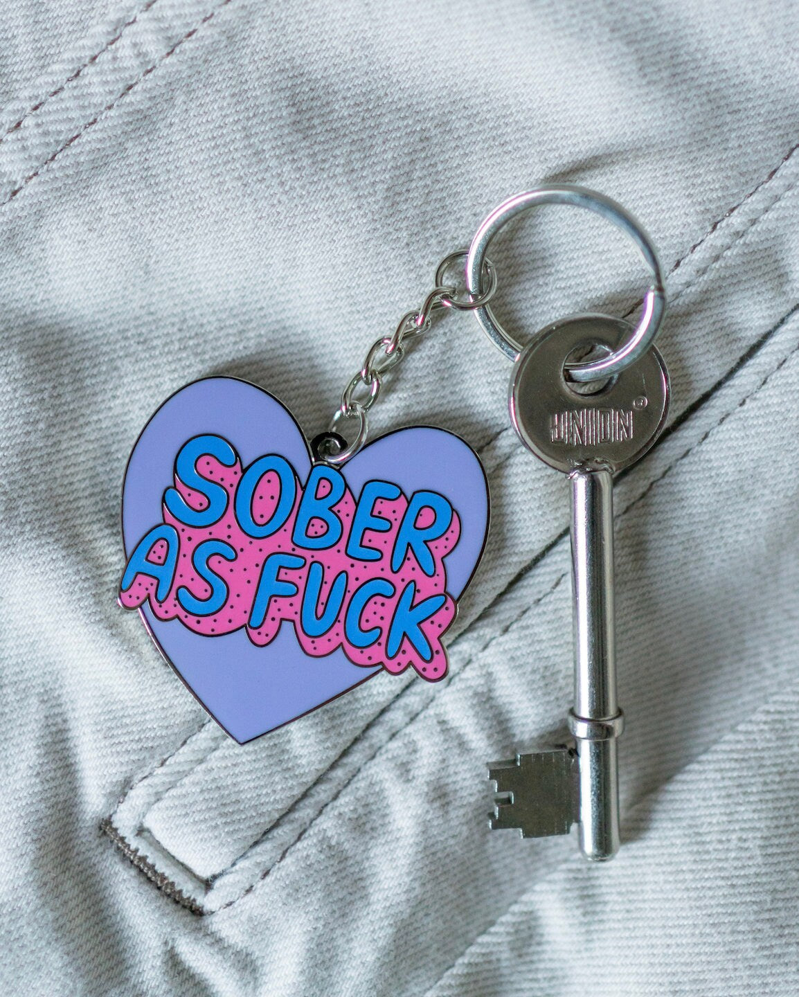 Sober As F**k Keyring