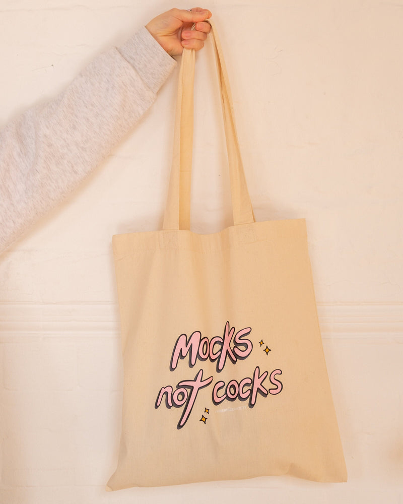 Mocks Not Cocks Tote Bag