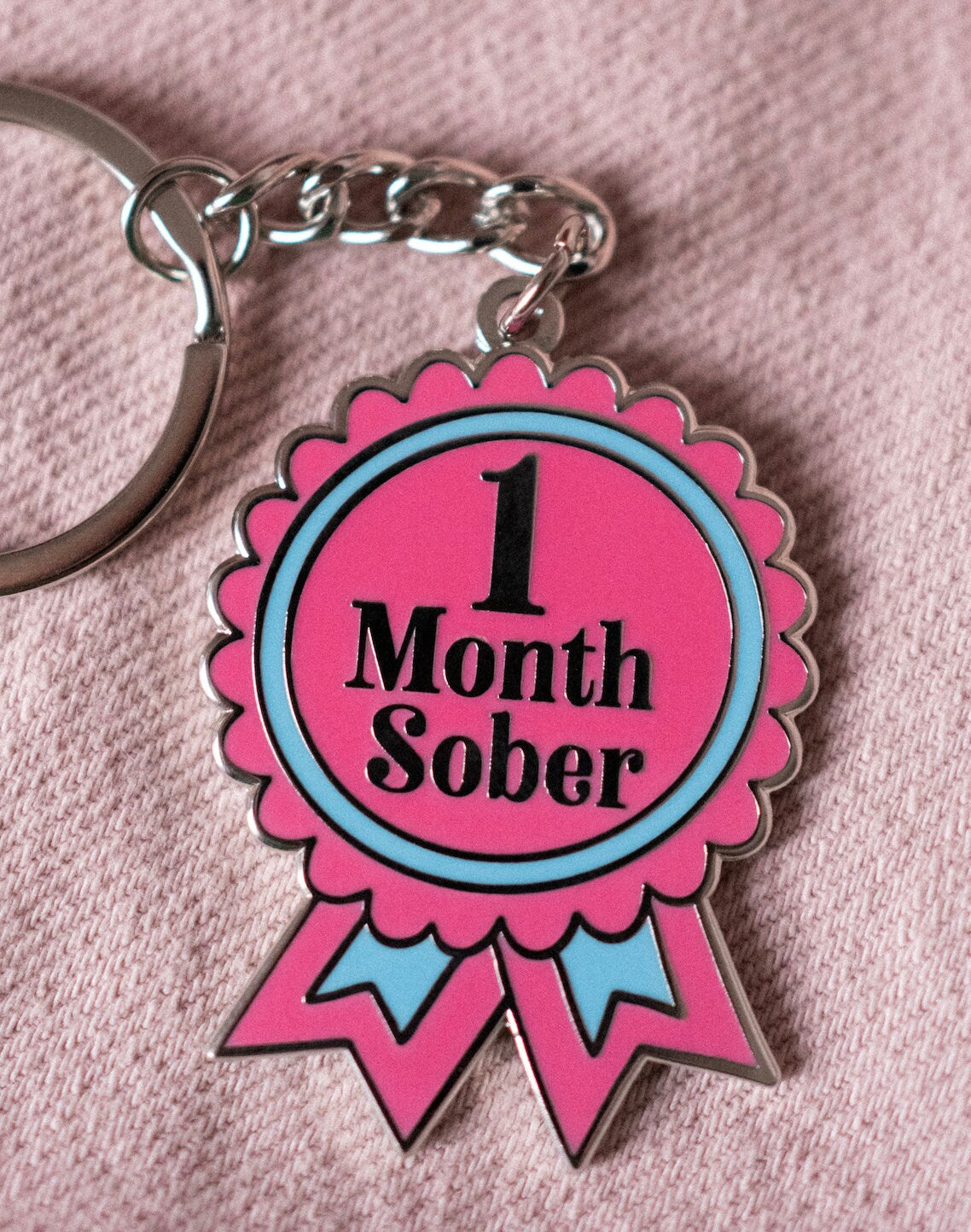 1 Month Sober Keyring