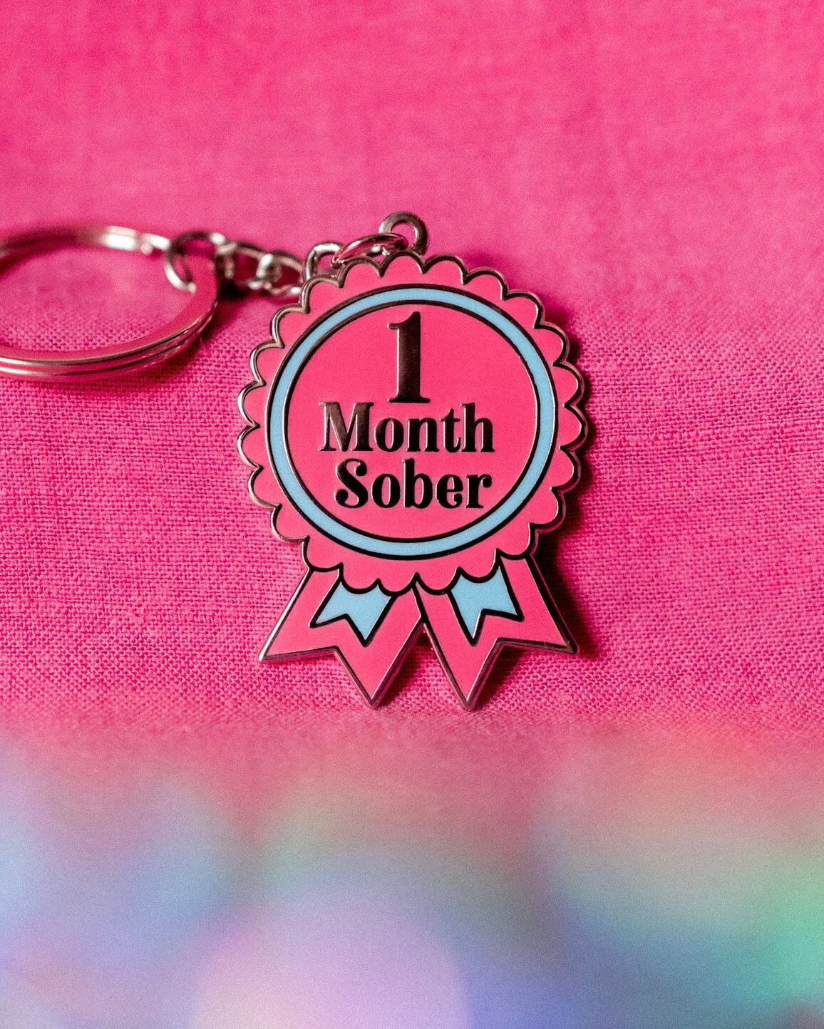 1 Month Sober Keyring