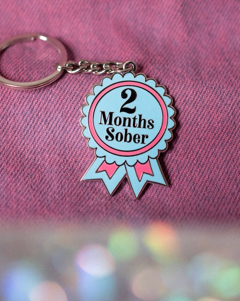 2 Months Sober Keyring