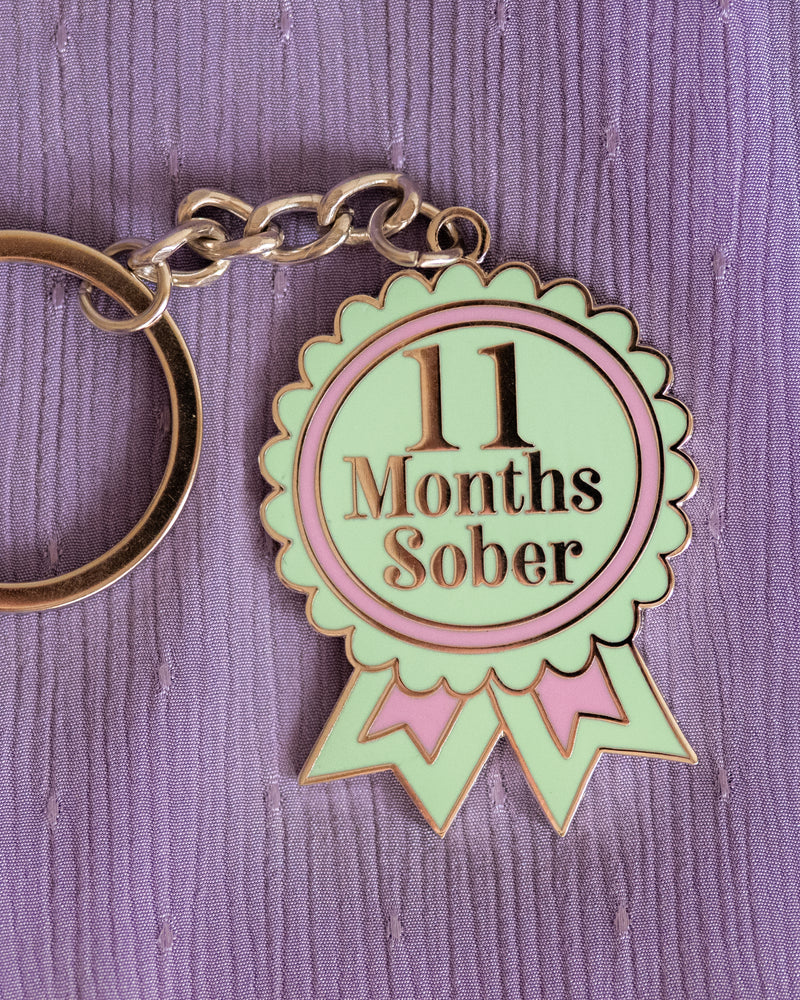 11 Months Sober Keyring