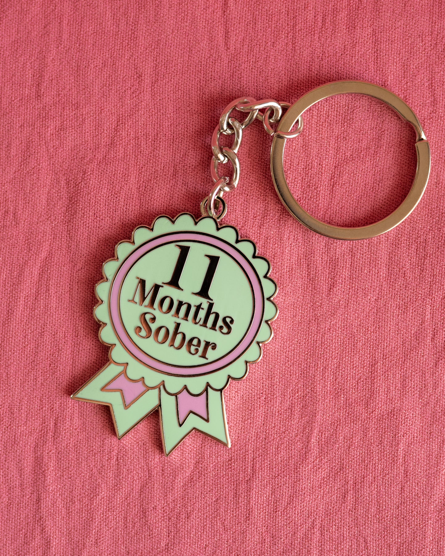 11 Month Sober Keyring