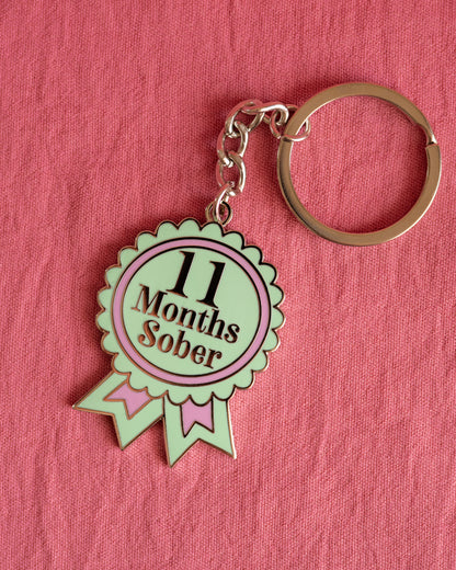 11 Month Sober Keyring
