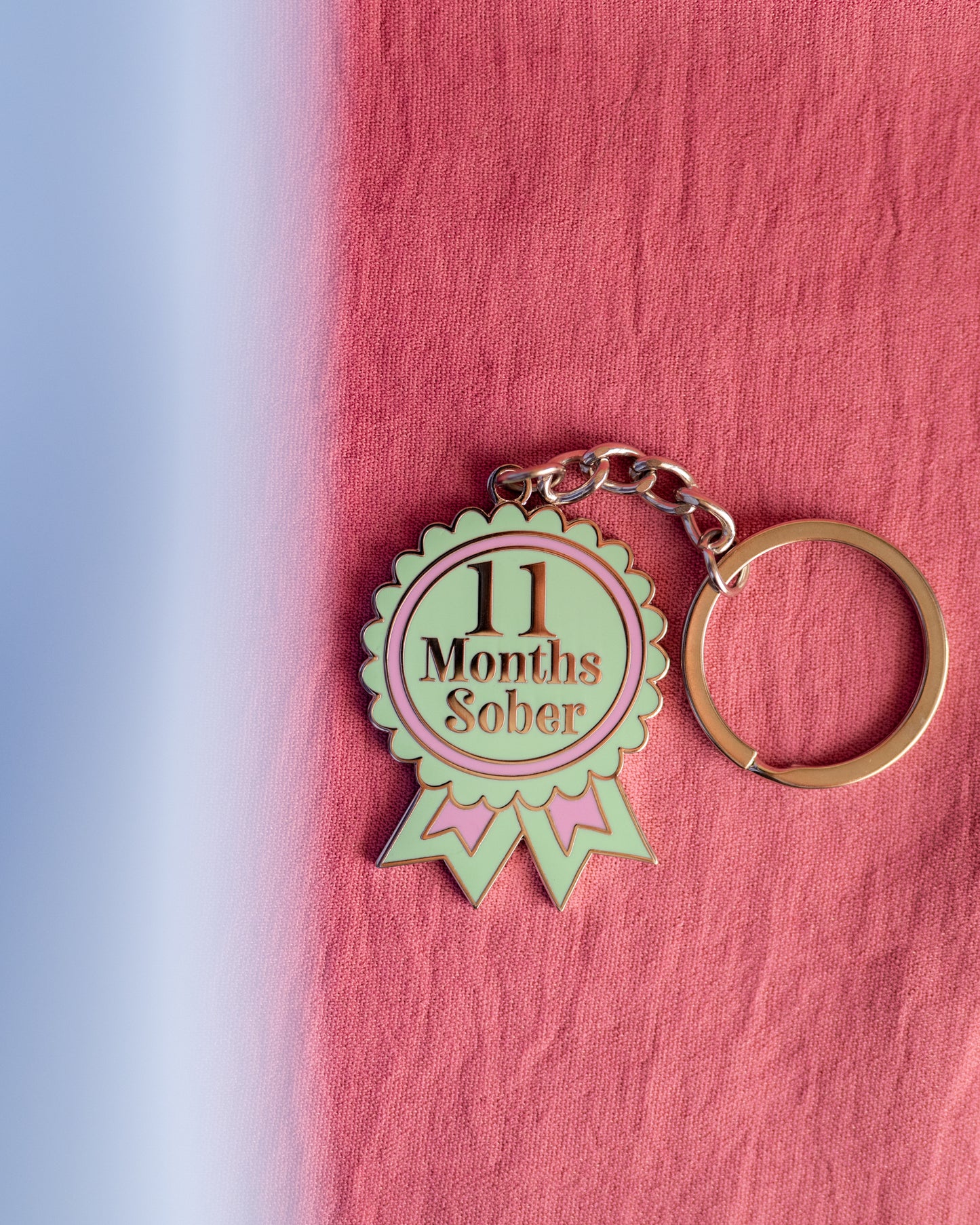 11 Month Sober Keyring