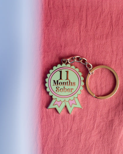 11 Month Sober Keyring