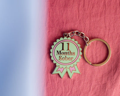 11 Month Sober Keyring