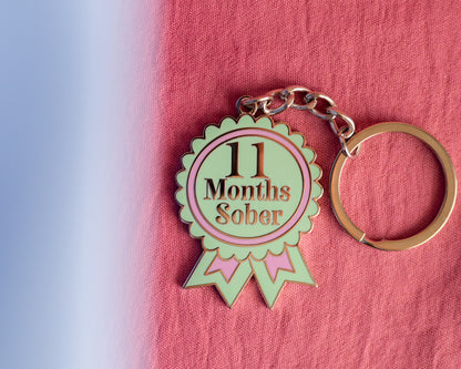 11 Month Sober Keyring