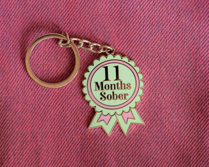 11 Month Sober Keyring