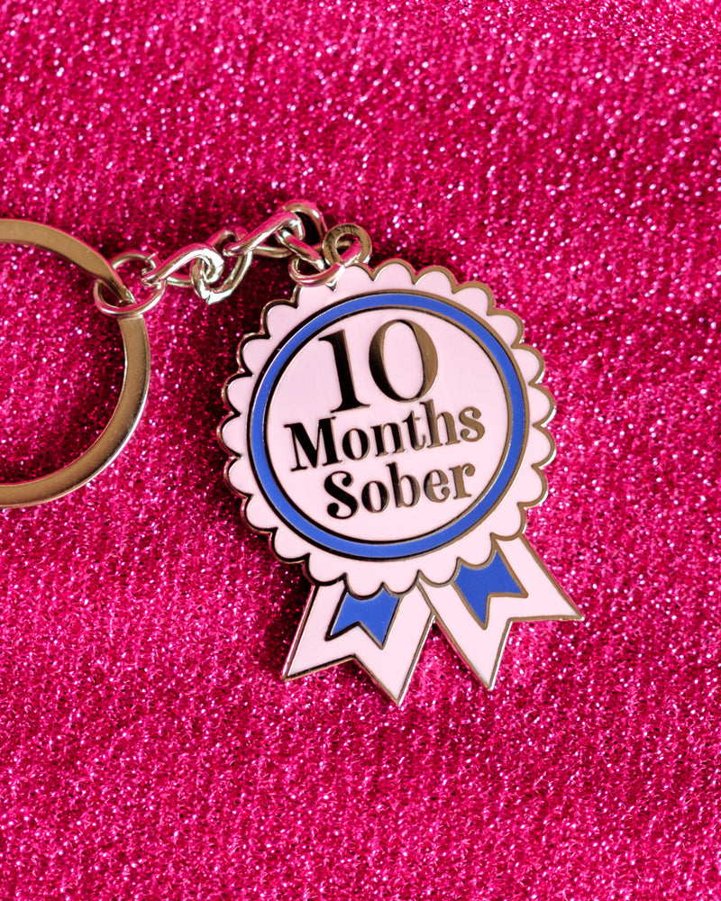 10 Month Sober Keyring