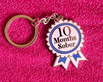 10 Month Sober Keyring