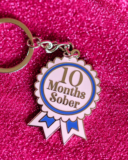 10 Month Sober Keyring